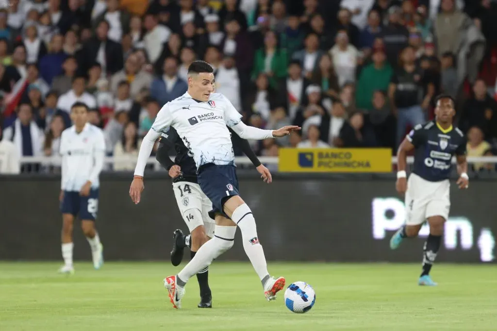 Mauricio Martínez anotó uno de los goles de Liga de Quito en el partido de la segunda etapa disputado en el Rodrigo Paz Delgado. (Foto: API)