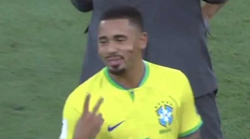 El gesto de Gabriel Jesús contra Messi y Argentina. (Foto: Captura de pantalla)