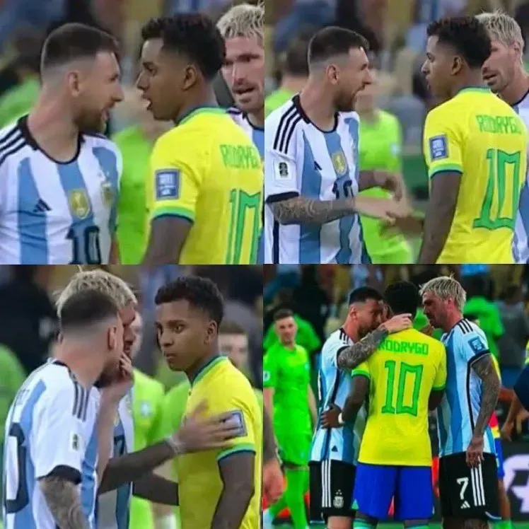 Secuencia del cruce entre Rodrygo y Messi