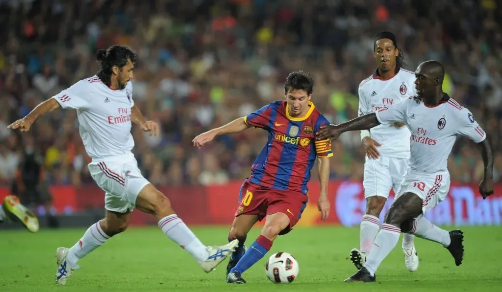 Lionel Messi vs. AC Milan en el Trofeo Joan Gamper del 2010: Getty Images