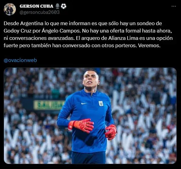 Mayor información sobre Ángelo Campos. (Foto: Twitter).