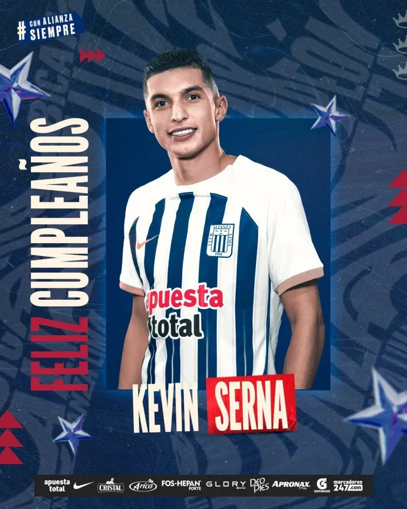 El 17 de diciembre Kevin Serna celebró su cumpleaños. (Foto: Alianza Lima).
