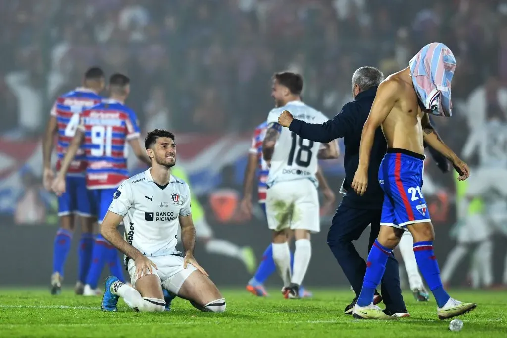 Facundo Rodríguez celebrando la Copa Sudamericana con Liga de Quito. Foto: Getty.
