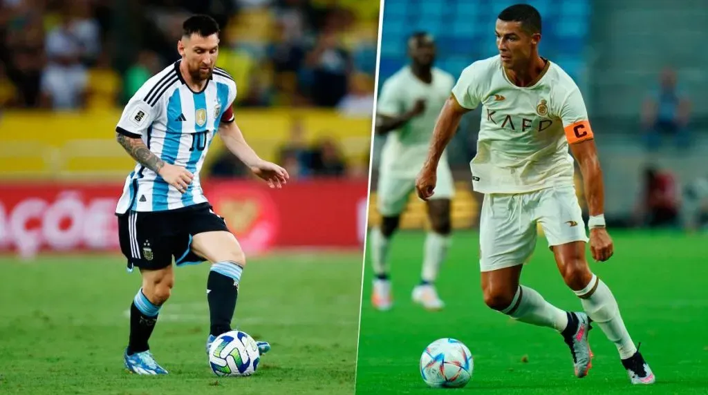 En 2023, Messi anotó 28 goles y Cristiano Ronaldo 54. Getty Images.