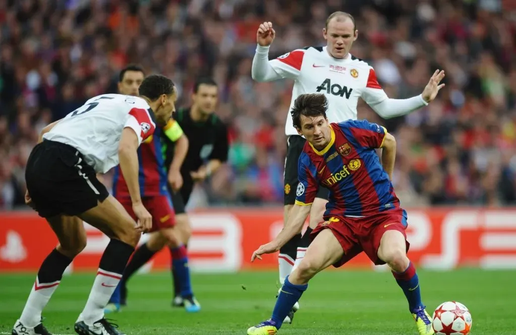Lionel Messi y Wayne Rooney en la final de la Champions League 2011: Getty Images