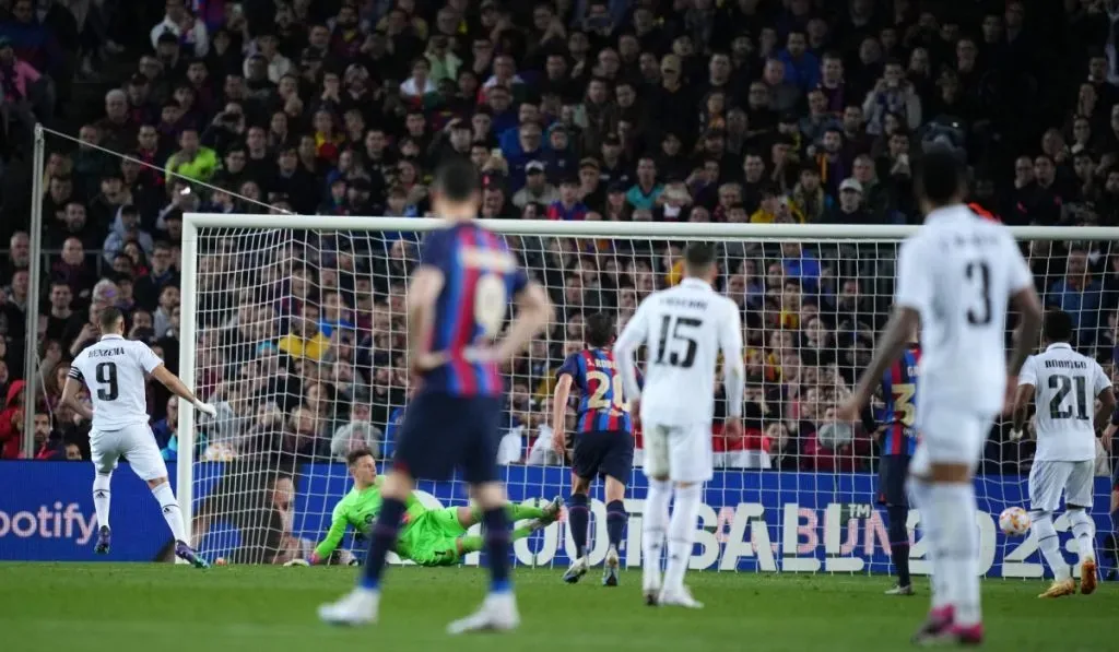 Karim Benzema y su último tanto para Real Madrid en un Clásico de Copa del Rey: Getty Images