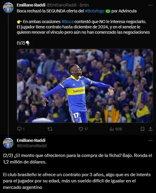 Información sobre Luis Advíncula. (Foto: Twitter).