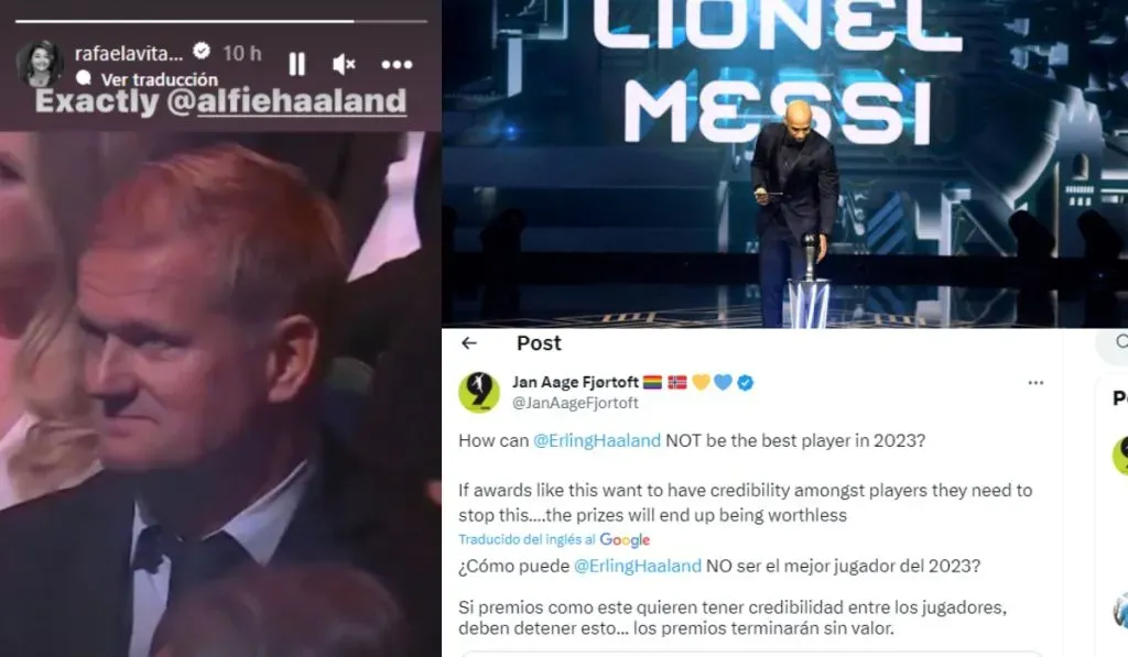 Las reacciones del entorno de Haaland al The Best de Messi: TW