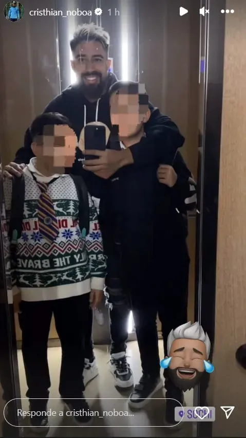 Esta fue la publicación de Cristhian Noboa en sus redes sociales con la etiqueta de la ubicación en Sochi. (Captura de pantalla: @cristhian_noboa)
