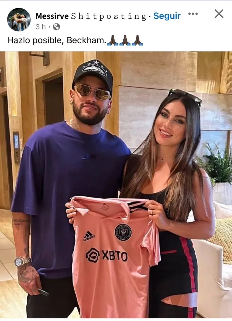 Pedido a Beckham por Neymar. (Foto: Facebook)