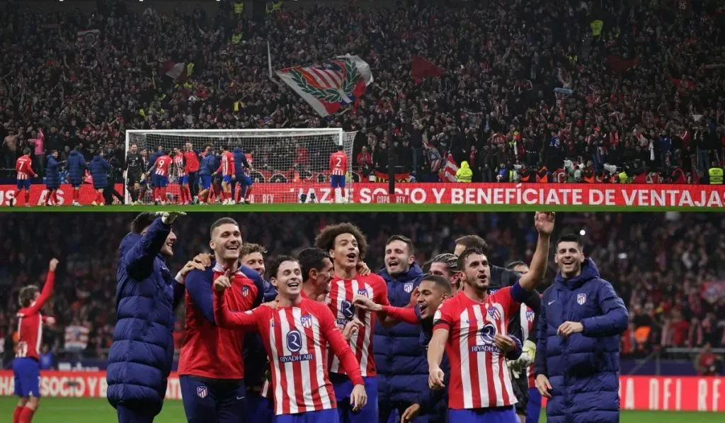 Los jugadores de Diego Simeone festejando el triunfo ante Real Madrid anoche: Getty Images