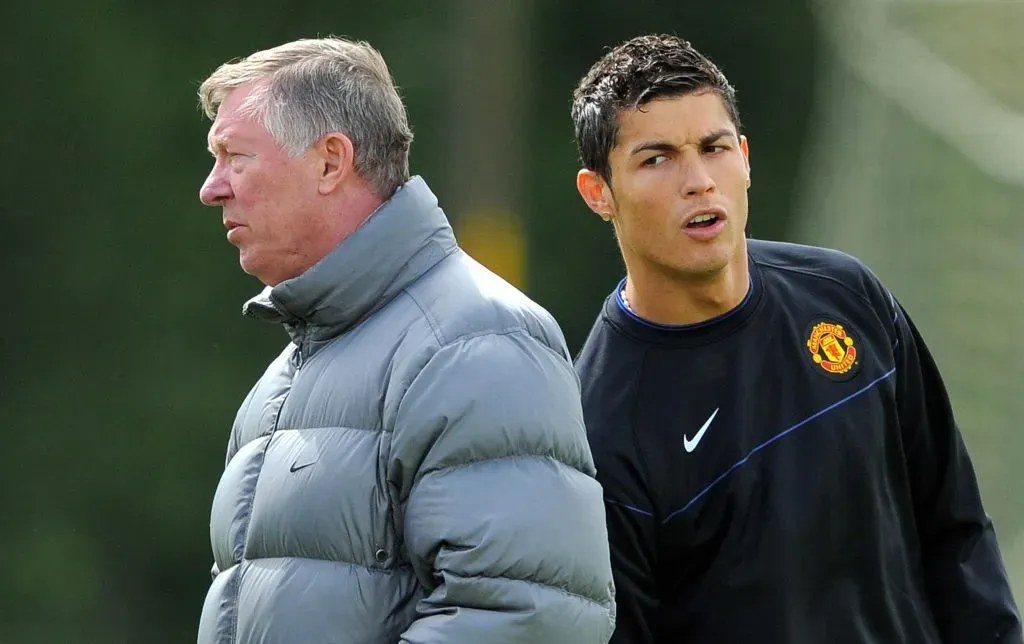 Alex Ferguson junto a Cristiano Ronaldo en el Manchester United. Getty Images.