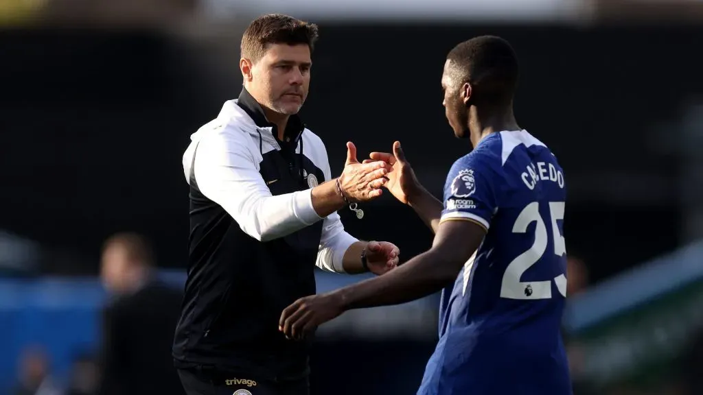 Finalmente Mauricio Pochettino quien convenció a Moisés Caicedo para que firme con el Chelsea. Foto: Getty.