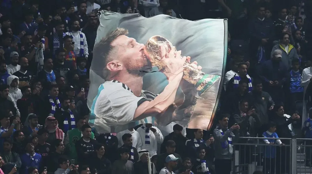 Bandera de Messi en Arabia Saudita. (Foto: Getty Images)
