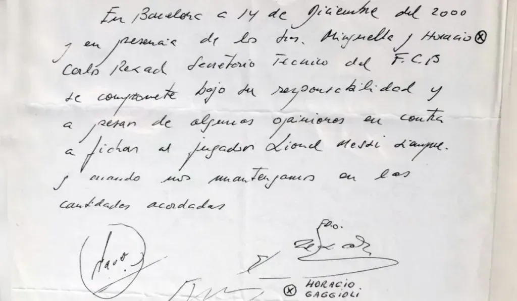 La servilleta que supuso el primer contrato de Messi en Barcelona: Getty Images