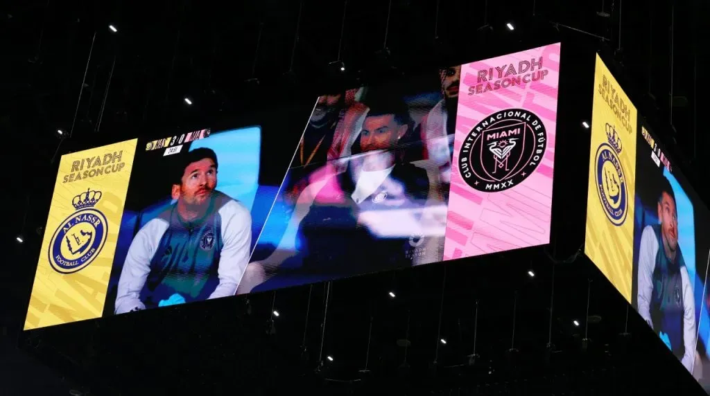 Messi y Cristiano en Al-Nassr vs Inter Miami. (Foto: Getty Images)