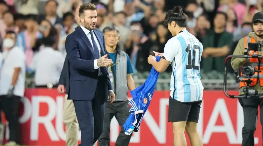 Beckham, en el partido amistoso en Hong Kong. (Foto: Getty Images)