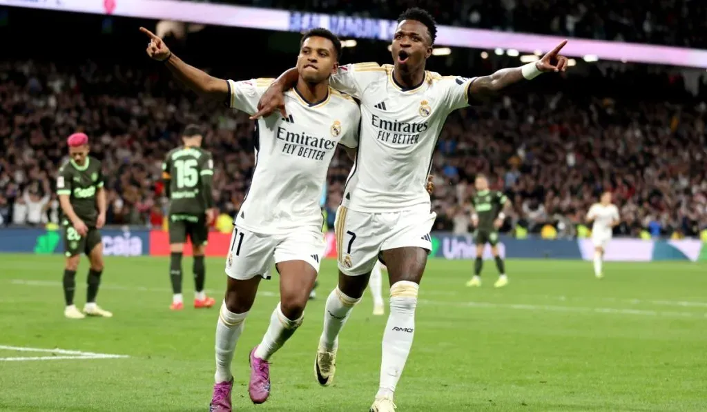 Rodrygo y Vinicius festejan el 4-0 ante Girona: Getty Images