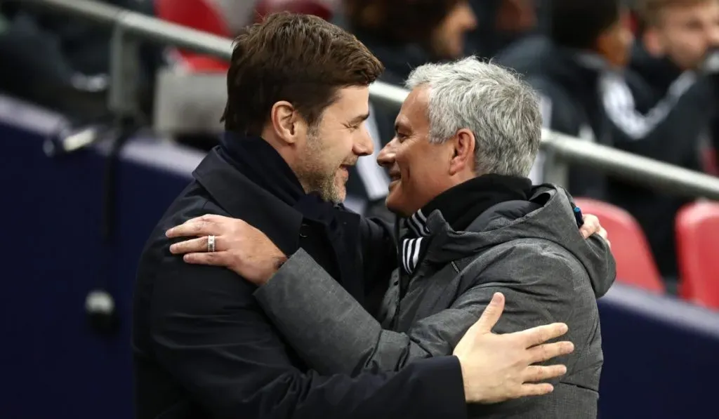 Mauricio Pochettino y José Mourinho en un Tottenham vs. Manchester United: Getty Images