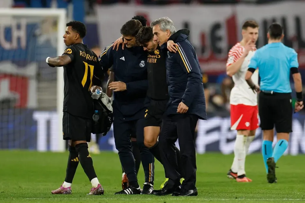 Brahim Díaz encendió las alarmas en el Real Madrid cuando pidió el cambio vs. Leipzig. Getty Images.