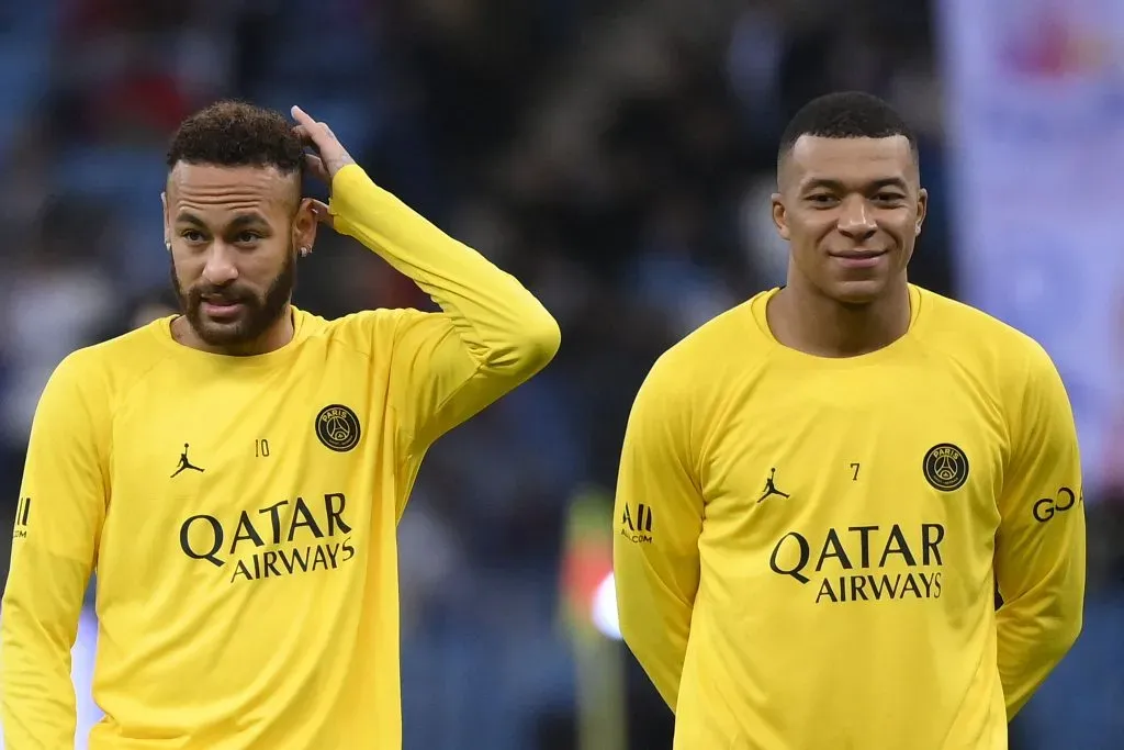 Neymar y Kylian Mbappé en la etapa que coincidieron en el PSG. Getty Images.