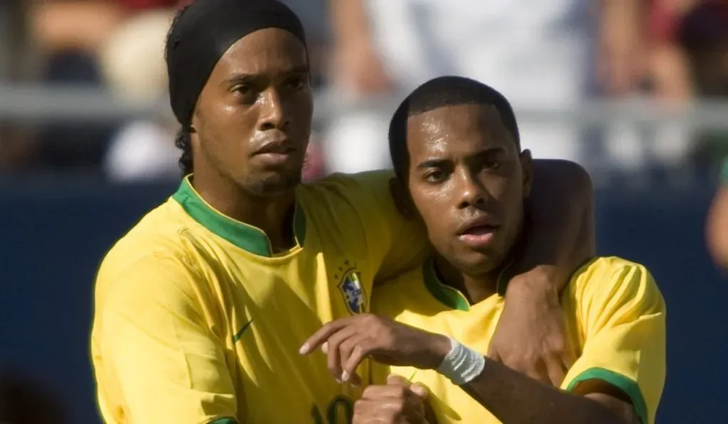 Ronaldinho y Robinho en sus tiempos por la selección de Brasil: Getty Images