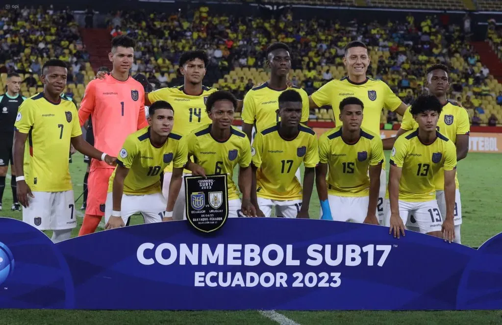 Guayaquil, miércoles 05 de abril del 2023 En el estadio BancoPichincha, Uruguay se enfrenta a Ecuador en partido del campeonato Sudamericano de fútbol Conmebol sub 17 Fotos :César Muñoz/API