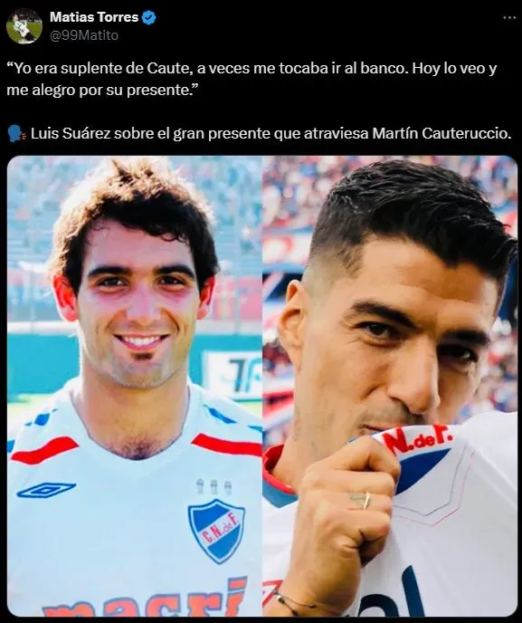 Lo que dijo Suárez sobre Cauteruccio antes. (Foto: Twitter).