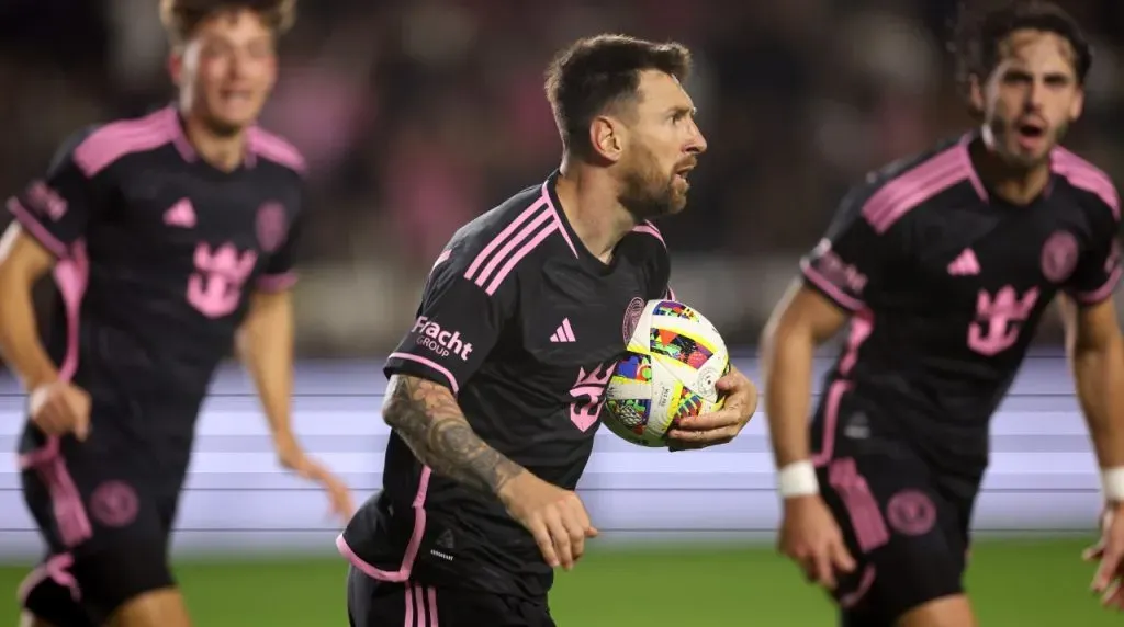 Messi tras anotar el 1 a 1 en Los Angeles Galaxy vs. Inter Miami. (Foto: GettyImages)