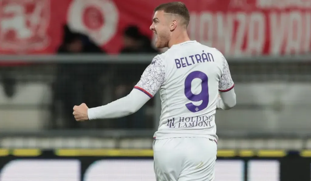 Lucas Beltrán festeja uno de sus goles en Fiorentina: Getty Images