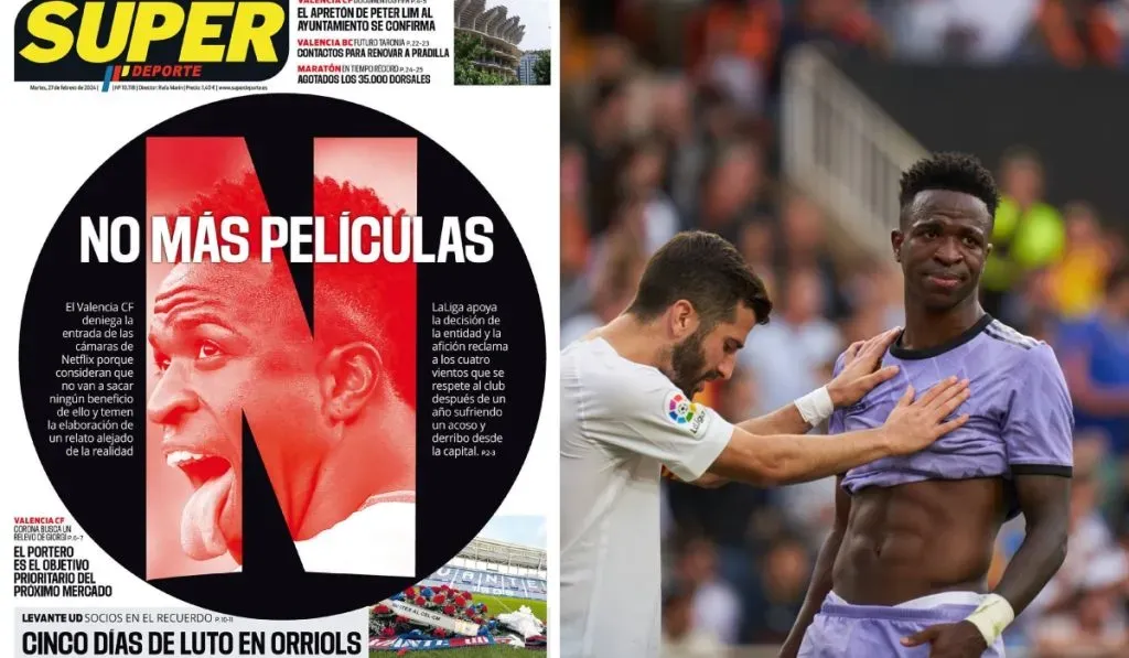 La frustración de Vinicius en el pasado Valencia vs. Real Madrid: Getty Images