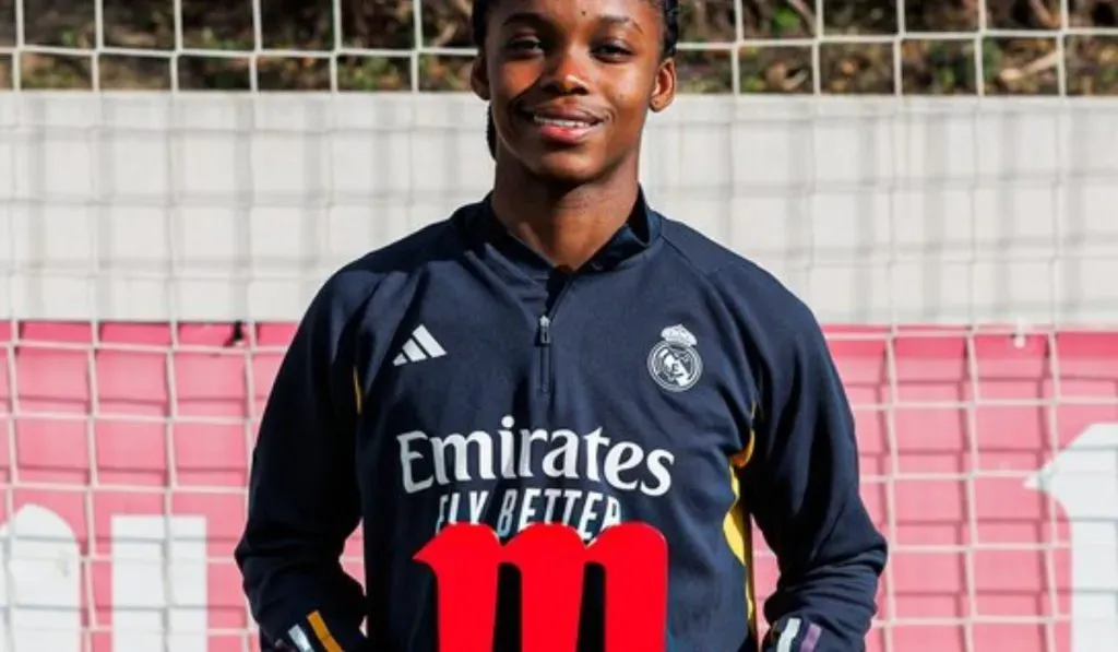 Linda Caicedo con el Jugadora Cinco Estrellas Mahou de febrero: @REALMADRID