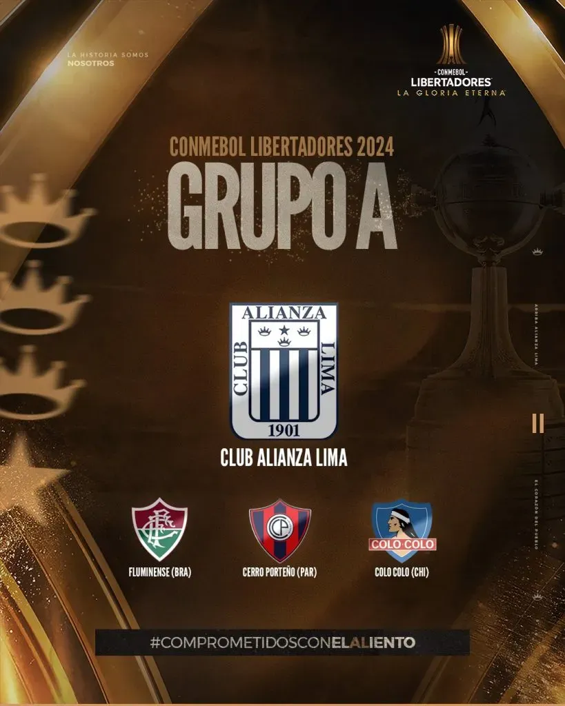 Alianza Lima y su grupo en Copa Libertadores 2024. (Foto: Alianza Lima).