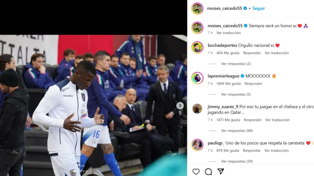 El posteo de Moisés Caicedo en redes sociales. (Foto: @moises_caicedo55)