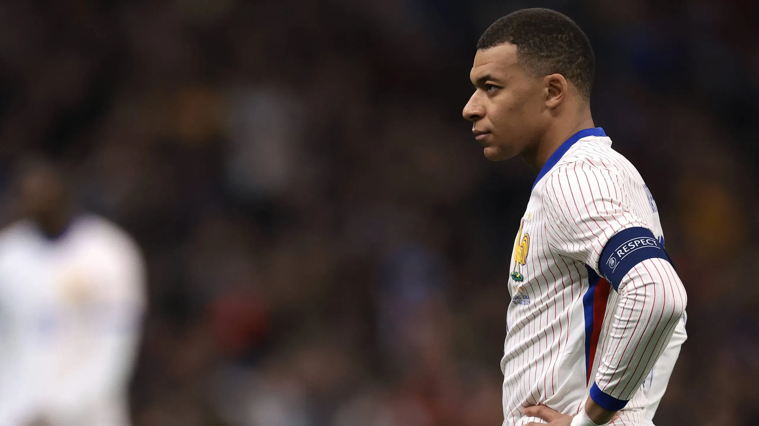 Kylian Mbappé, en el partido de Francia vs. Chile en el Vélodrome.