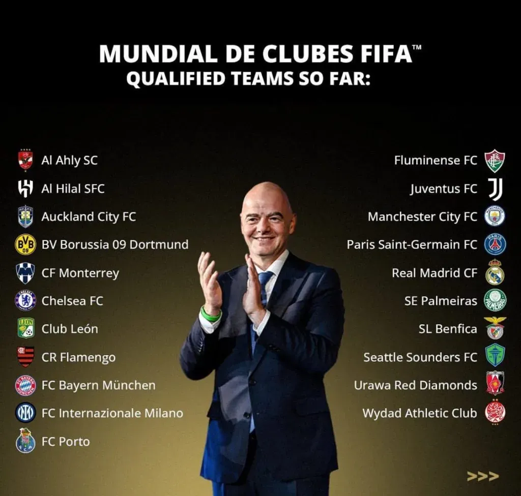 Los clasificados al mundial de Clubes de la FIFA en 2025. (Foto: @gianni_infantino)