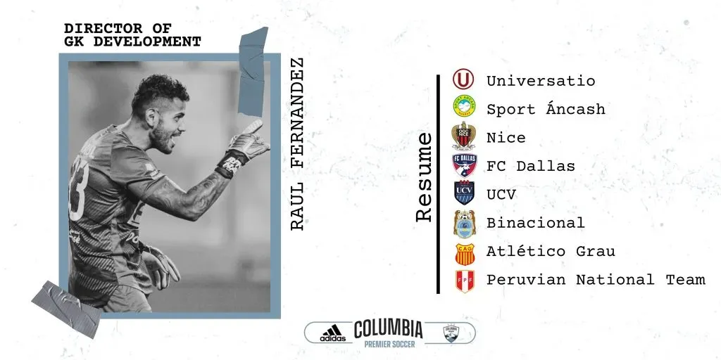 Raúl Fernández presentado en los Estados Unidos. (Foto: Colombia Premier Soccer Club).