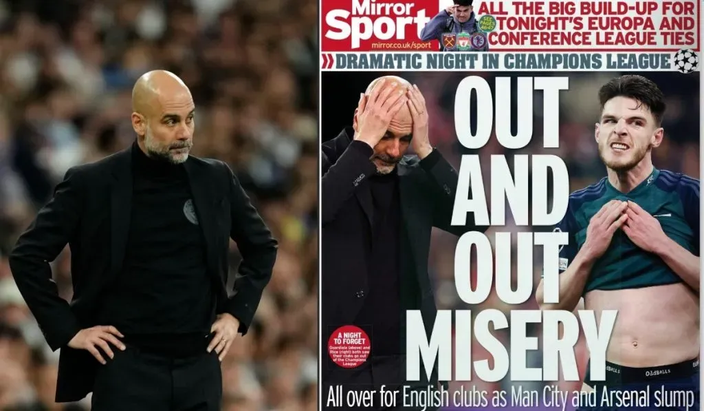 Guardiola y la portada del Mirror: TW