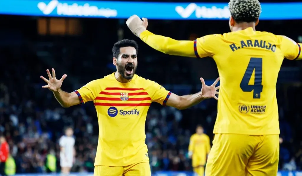 Gundogan y Araujo celebrando uno de los goles de Barcelona: IMAGO