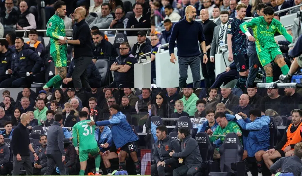 Guardiola y su cruce con Ederson en la victoria de Manchester City: IMAGO