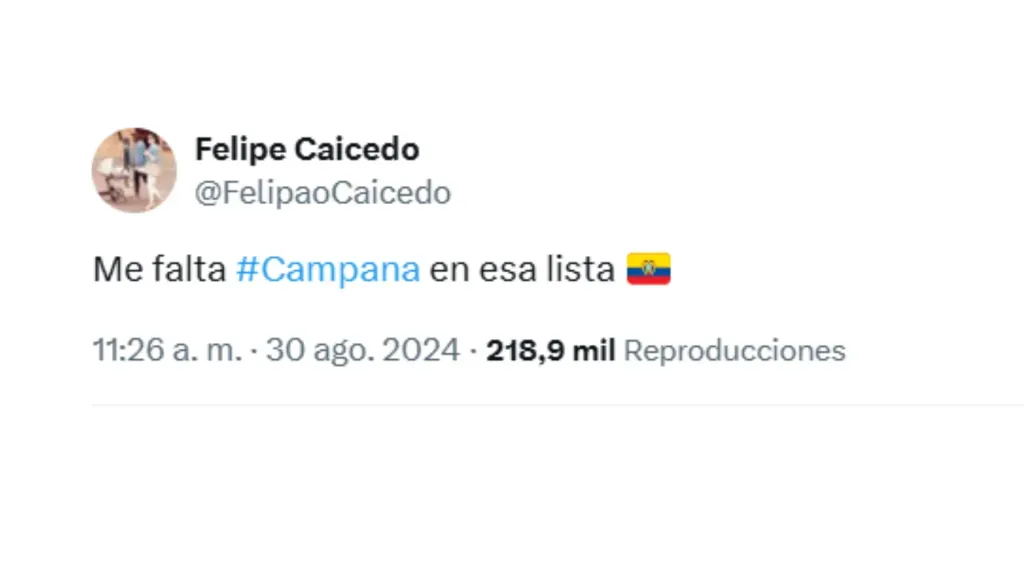 El mensaje de Felipe Caicedo en redes sociales. (Foto: Captura de Pantalla)