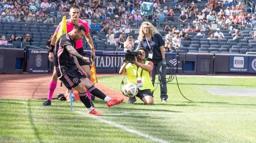 Un córner de Messi en New York City vs Inter Miami. (Foto: Imago)
