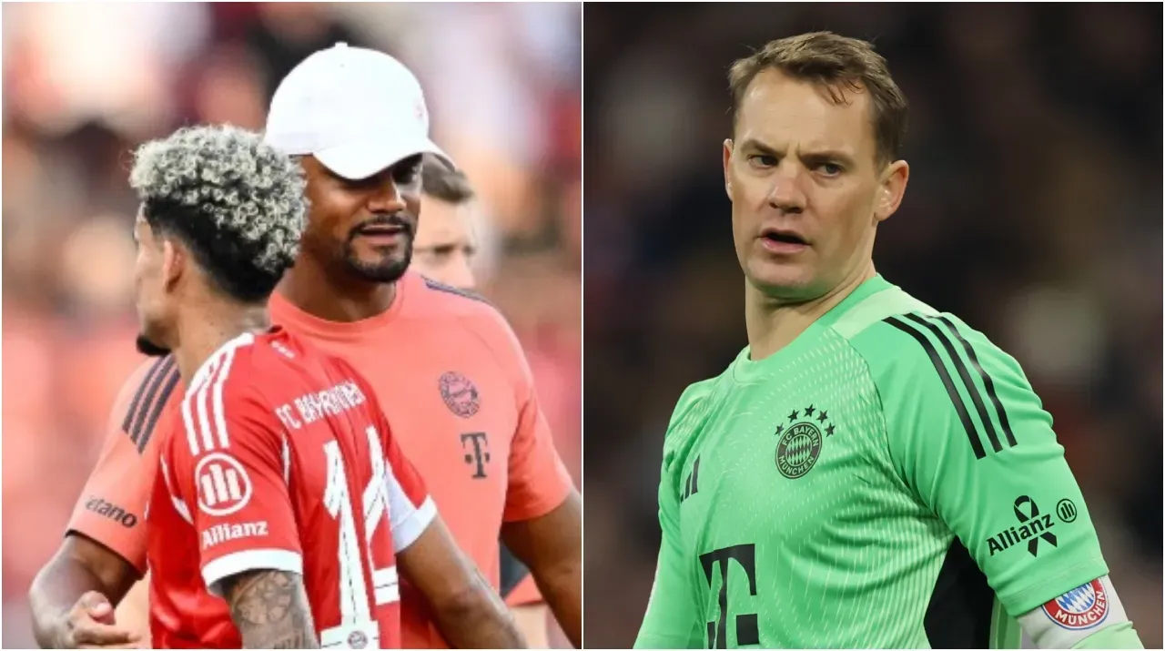 Luis Díaz, Vincent Kompany y Manuel Neuer. (Foto: Getty Images)