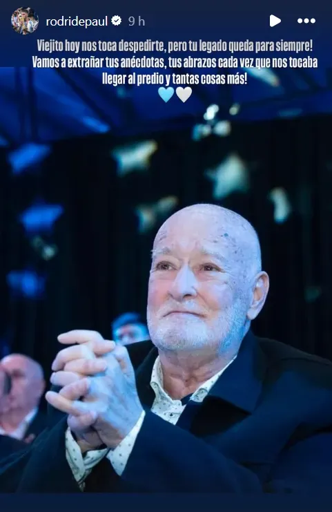 El posteo que Rodrigo De Paul le dedicó a Omar Souto.