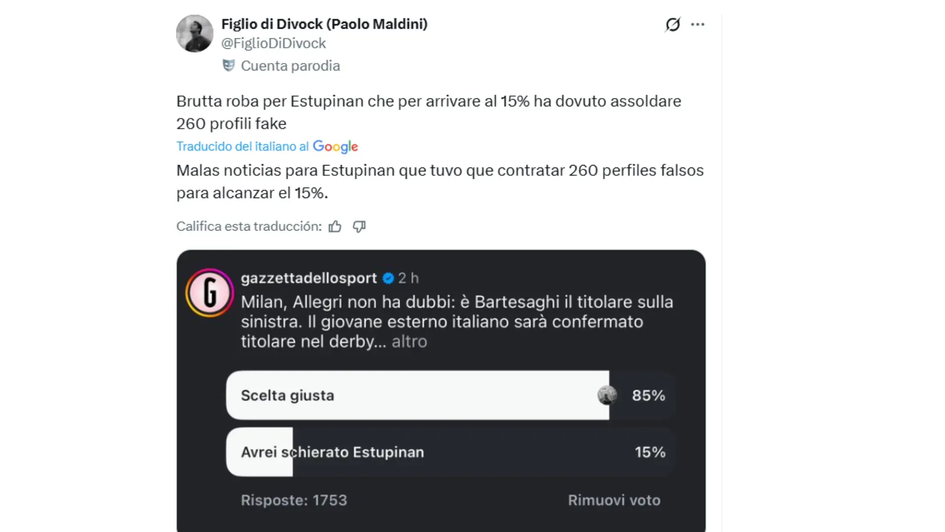 Los hinchas se enojan con Pervis Estupiñán. (Captura de Pantalla)