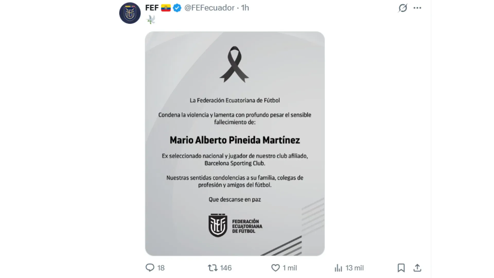 FEF a Mario Pineida.