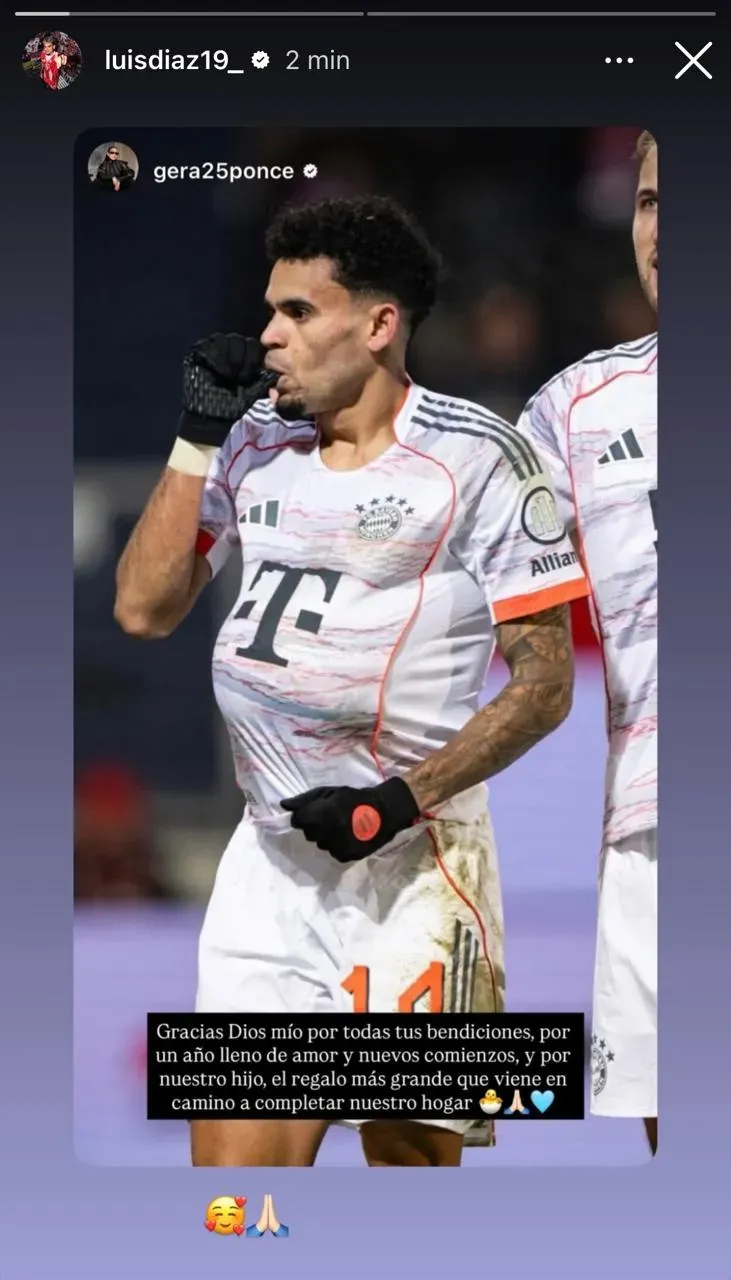 Luis Díaz confirmó que volverá a ser papá. (Foto: Instagram / @luisdiaz19_)