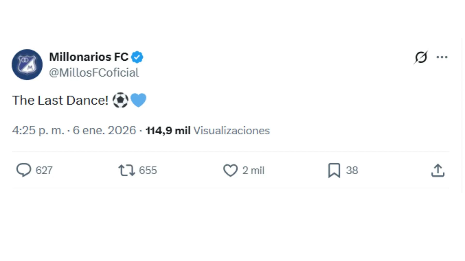 El posteo de millonarios que ilusionó a los hinchas. (Foto: Captura de pantalla)