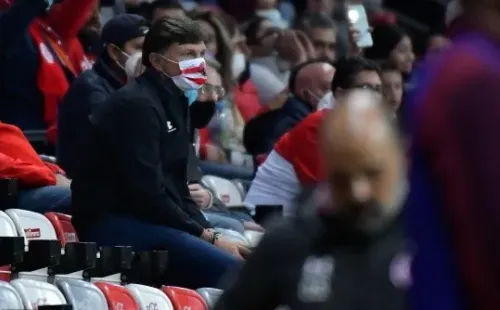 Toluca, Estado de Mexico, 20 de Octubre de 2021. Hernán Cristante, Director Tecnico de Toluca , durante el partido de la jornada 14 del torneo Grita Mexico Apertura 2021 de la Liga BBVA MX , entre Diablos Rojos del Toluca y los Rayos del Necaxa, celebrado en el Estadio Nemesio Diez. Foto: Imago7/ Arturo Hernández.