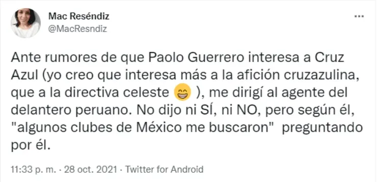 Agente de Paolo Guerrero habló de Cruz Azul